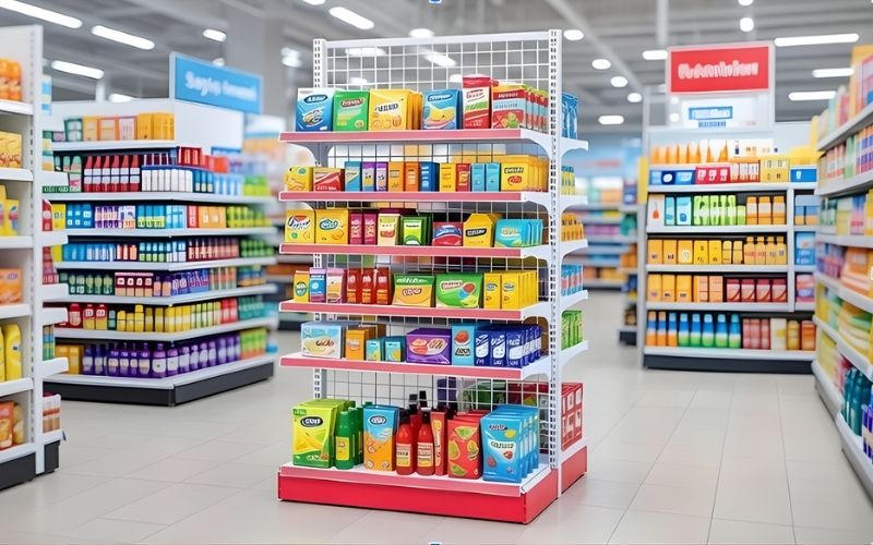 Kệ lưới trưng bày siêu thị