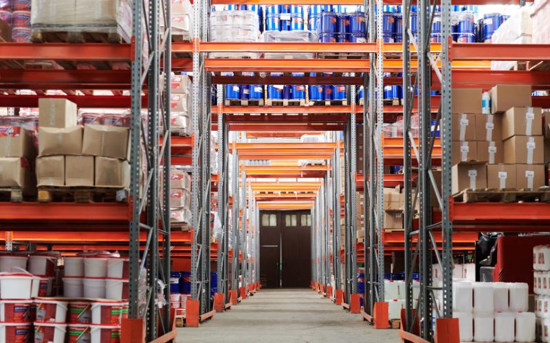 Mẫu sơ đồ kho hàng bố trí theo lối đi